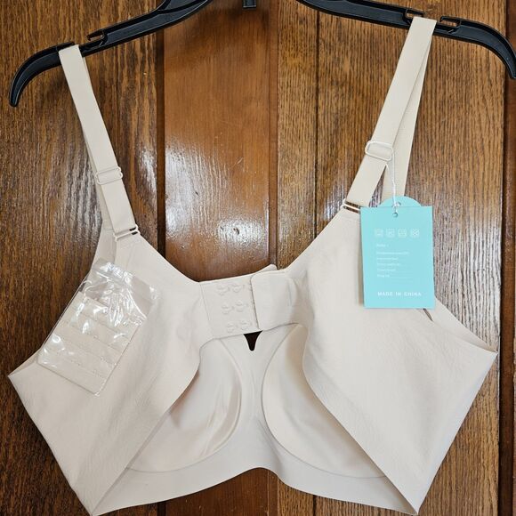 MINTREUS 2X Seamless Bras No Underwire Scalloped Push Up Soft Wireless Tan New - Picture 2 of 6